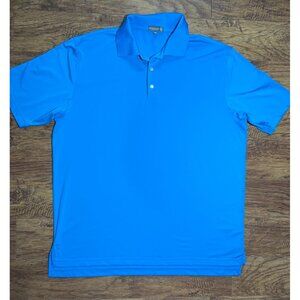 Peter Millar Summer Comfort Solid Wicking Polo in Jasper Blue SZ XL